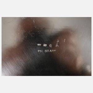 Große Silberschale mit Glaseinsatz