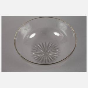 Große Silberschale mit Glaseinsatz