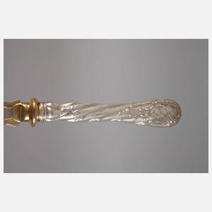 Sechs Vorlegeteile Silber