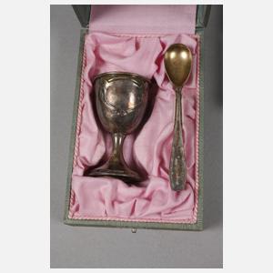 Silber drei Taufgeschenke im Etui