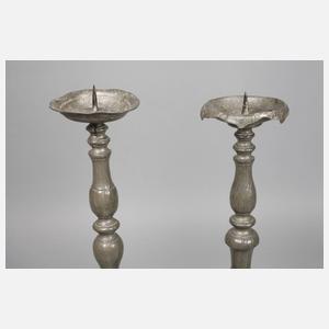 Zwei Kirchenleuchter Rokoko Zinn