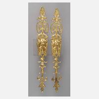 Paar lange feuervergoldete Bronzebeschläge111