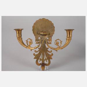 Paar Wandleuchter mit Pfau