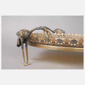 Großes Tablett Onyxmarmor mit Reihervögeln