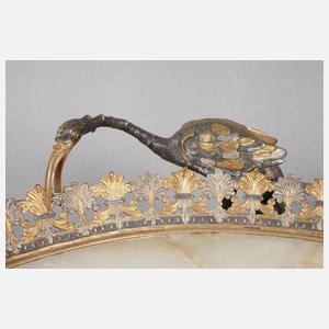 Großes Tablett Onyxmarmor mit Reihervögeln