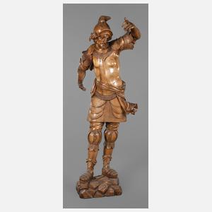 Renaissance Holzskulptur Landsknecht