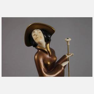 Roland Paris, Chryselephantin Dame mit Stock