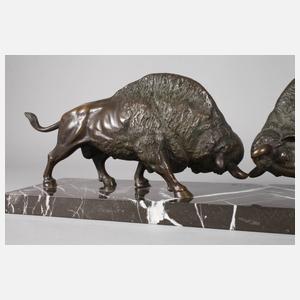 M. Bauer, Kämpfende Wisente