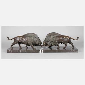 M. Bauer, Kämpfende Wisente