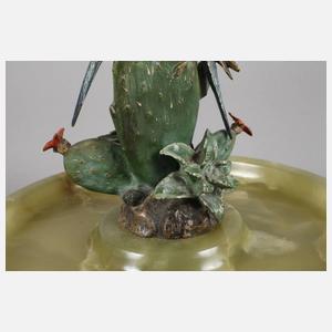 Wiener Bronze Schale "Wellensittiche auf Kaktus"