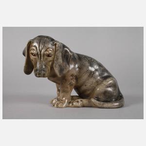 Römhild, sitzender Dackelwelpe