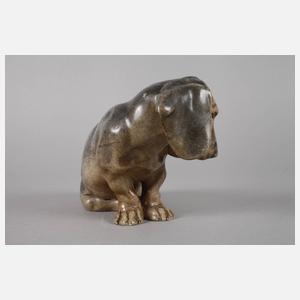 Römhild, sitzender Dackelwelpe