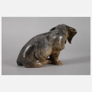 Römhild, sitzender Dackelwelpe