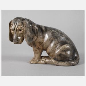 Römhild, sitzender Dackelwelpe