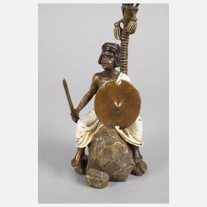 Wiener Bronze Krieger unter Palme