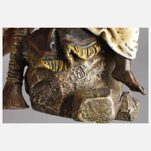 Wiener Bronze Krieger unter Palme