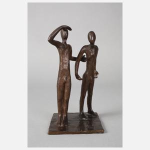Oskar Höfinger attr., moderne Bronzegruppe