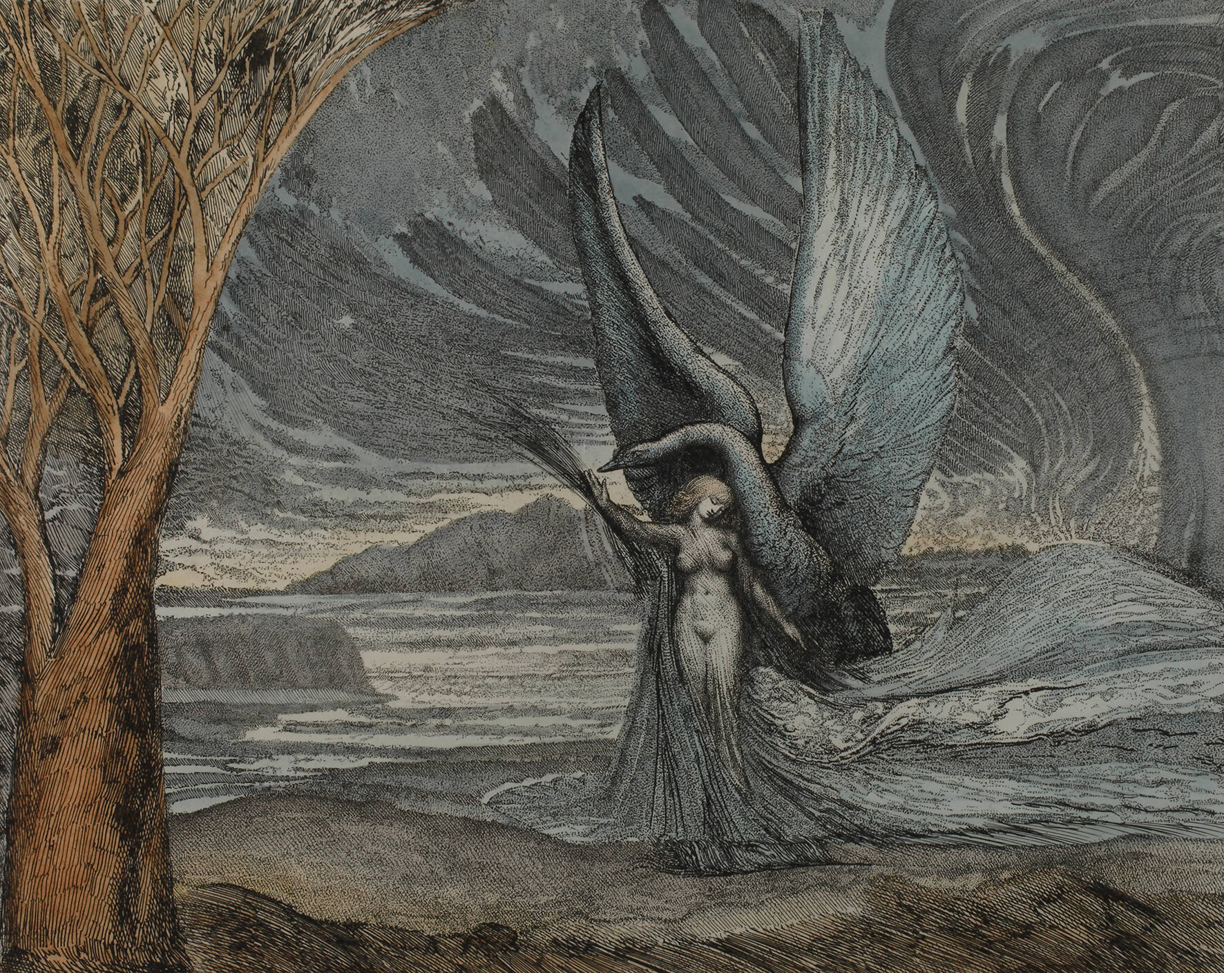 Prof. Ernst Fuchs, "Leda mit dem Schwan"