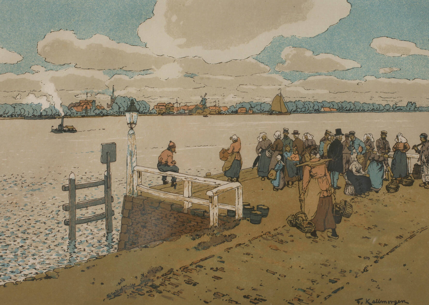 Friedrich Kallmorgen, Warten auf den Fährdampfer