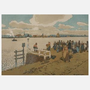 Friedrich Kallmorgen, Warten auf den Fährdampfer