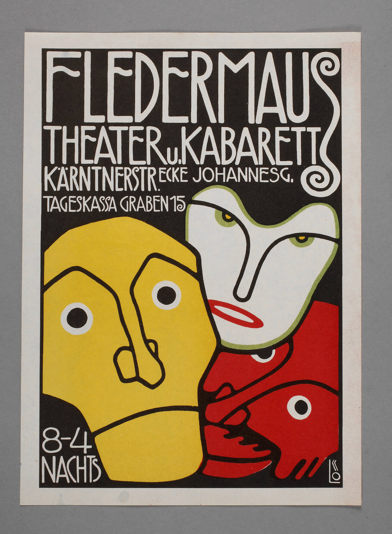 Bertold Löffler, Handplakat zum Cabaret Fledermaus