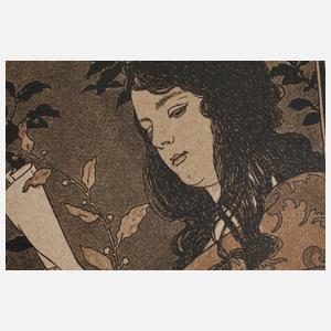 Koloman Moser, Lesendes Mädchen