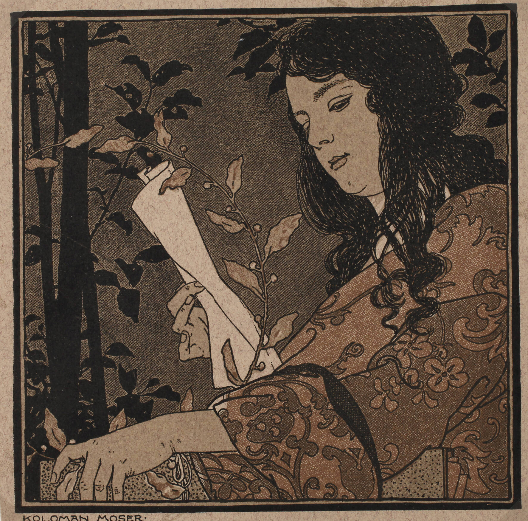 Koloman Moser, Lesendes Mädchen