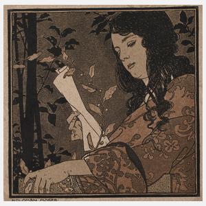 Koloman Moser, Lesendes Mädchen