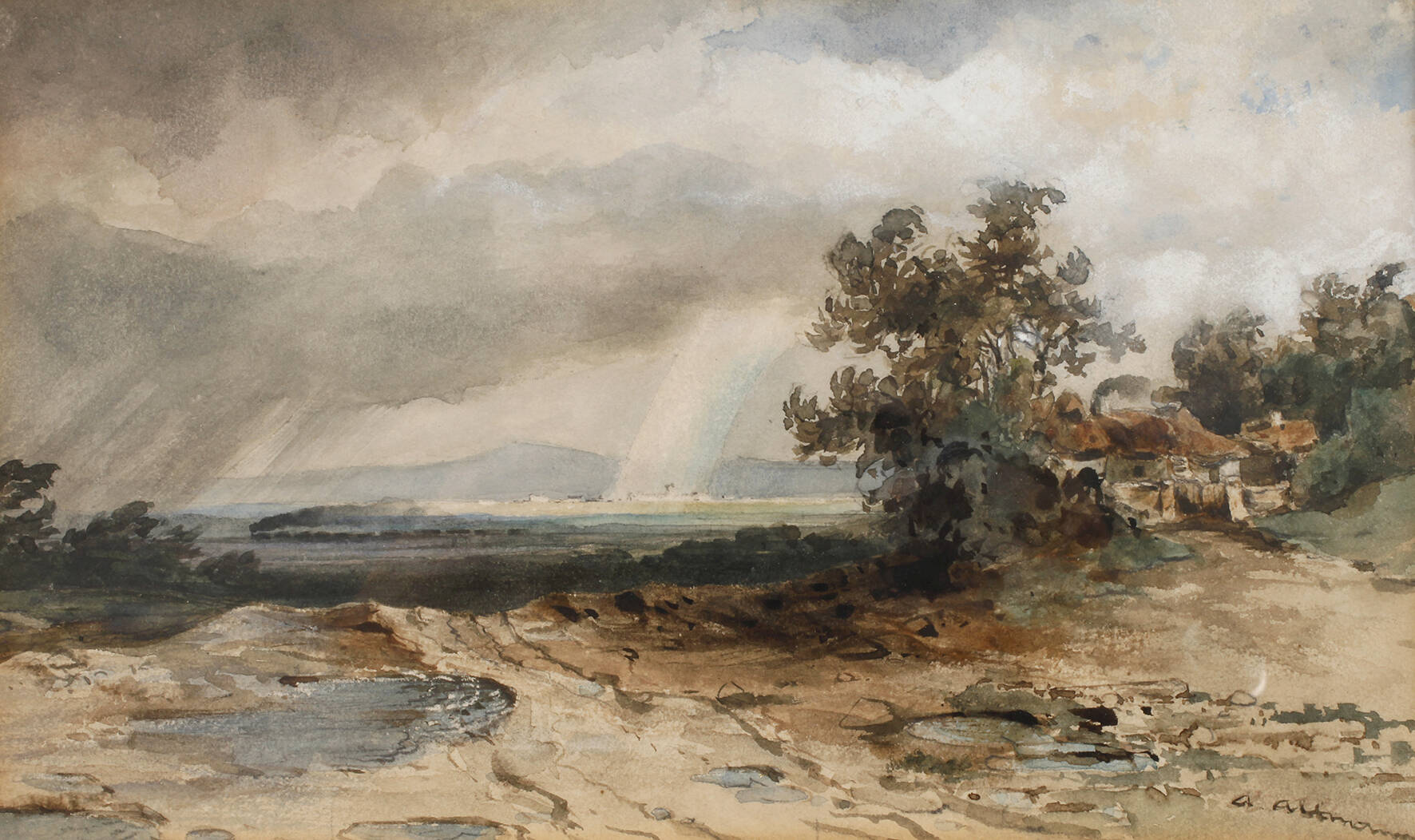 Anton Altmann d. J., Landschaft mit Regenbogen