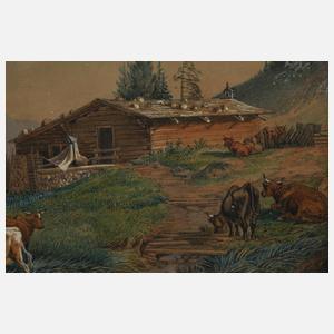 Prof. Johann Nepomuk Ender, attr., Auf der Alm