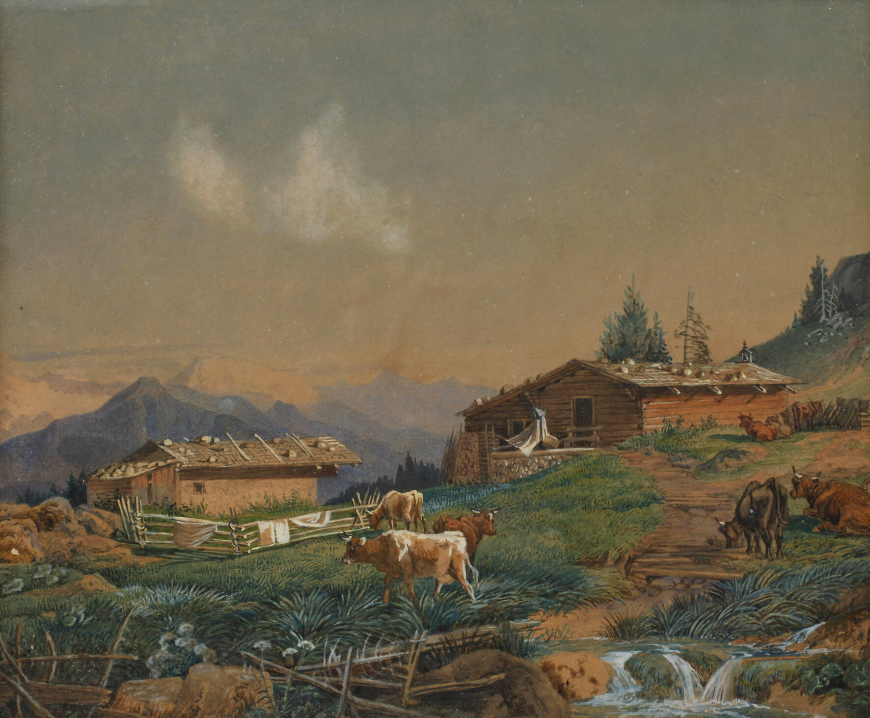 Prof. Johann Nepomuk Ender, attr., Auf der Alm