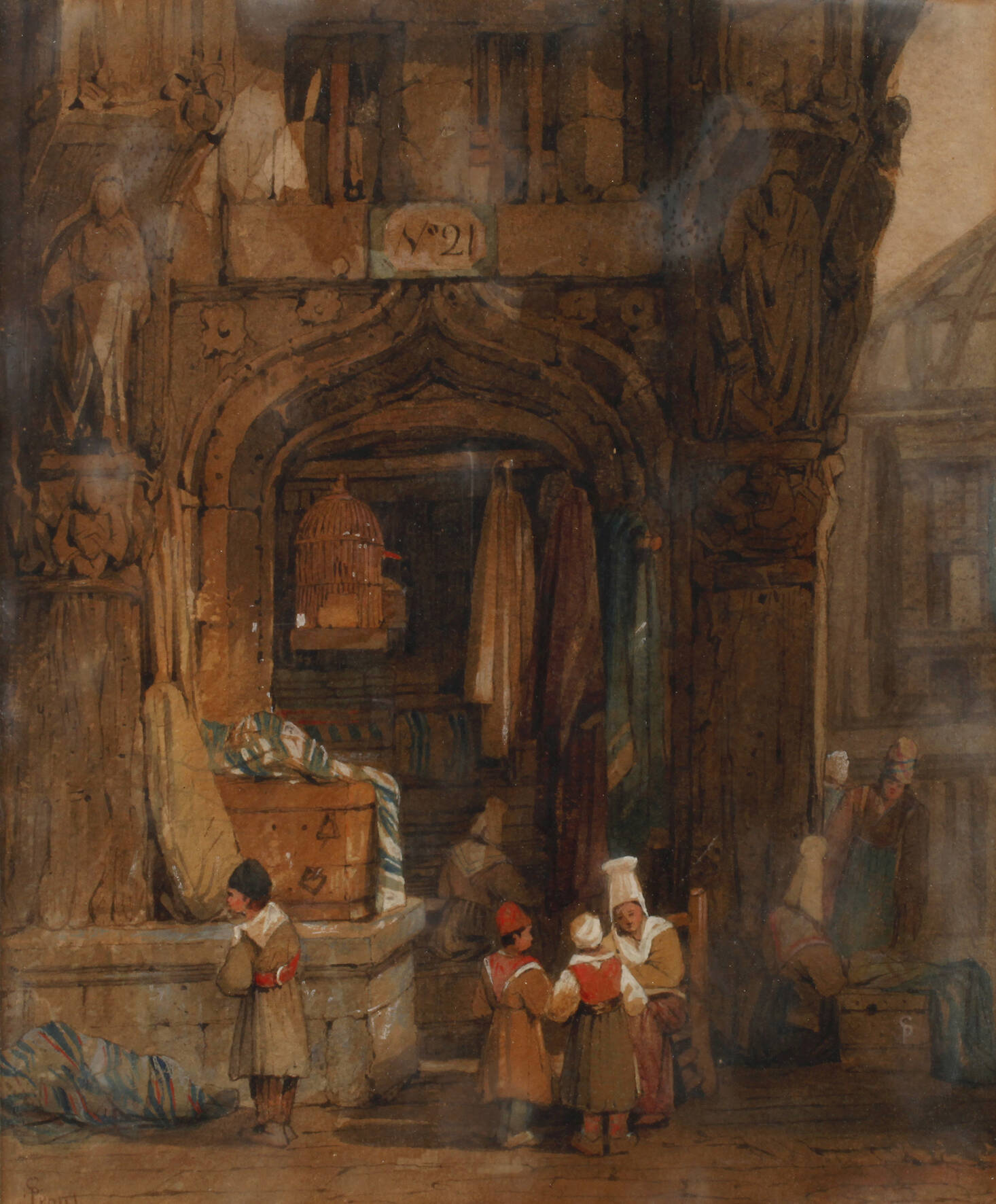 Samuel Prout, Beim Stoffhändler