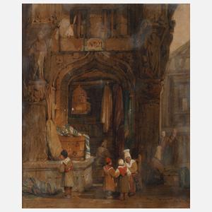 Samuel Prout, Beim Stoffhändler