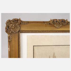 Marketenderin sich am Feuer wärmend