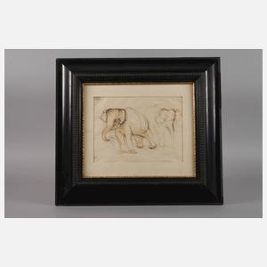 Adelaid von Block-Quast, Tierstudie mit Elefanten