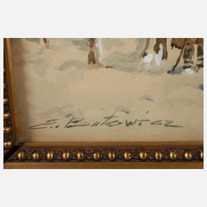 Emil Butowicz, Jäger im Winterwald