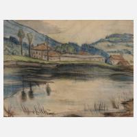 Paul Halke, attr., Häuser am Teich111