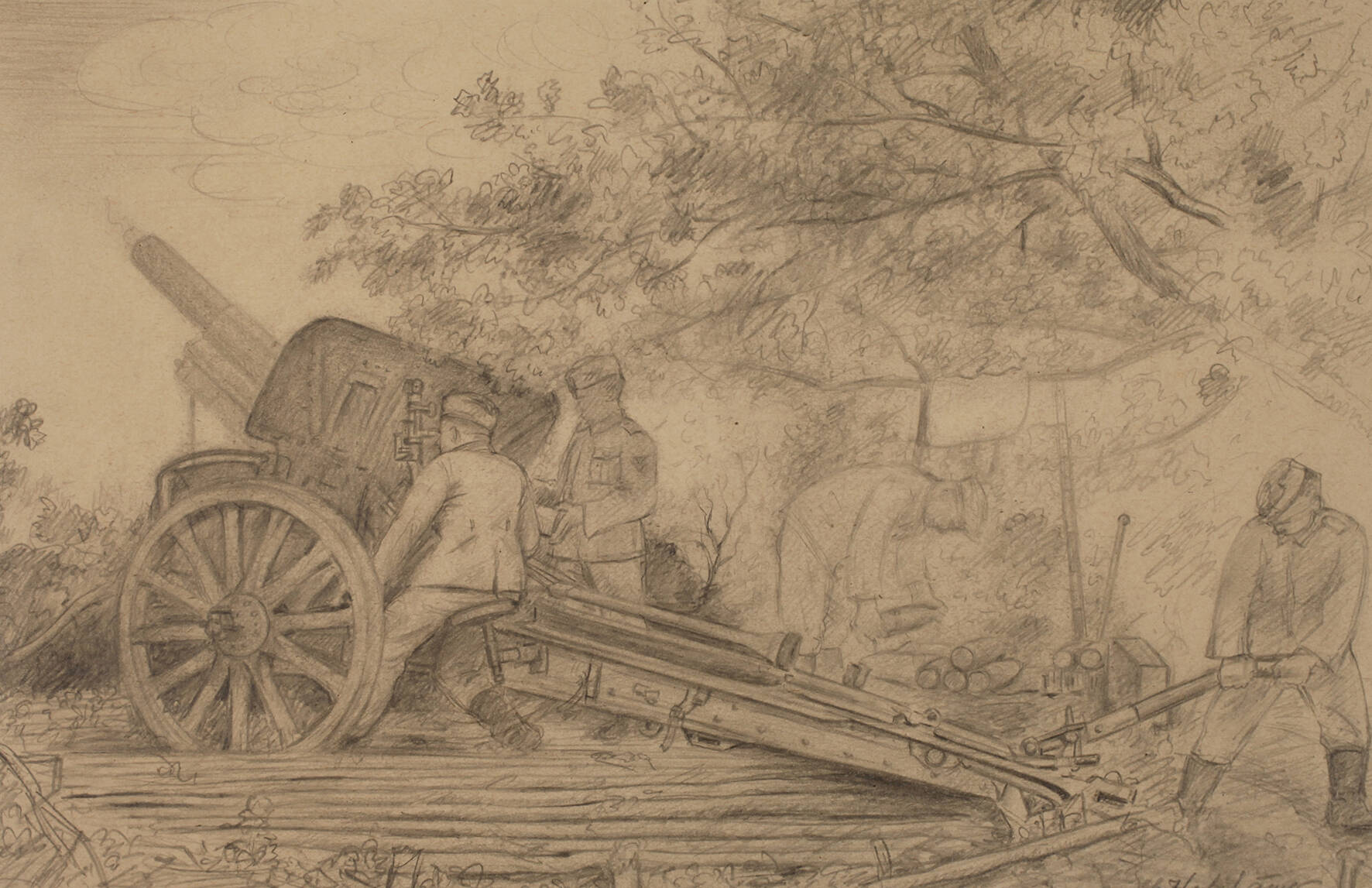 Ernst Holzhäuser, Am Geschütz