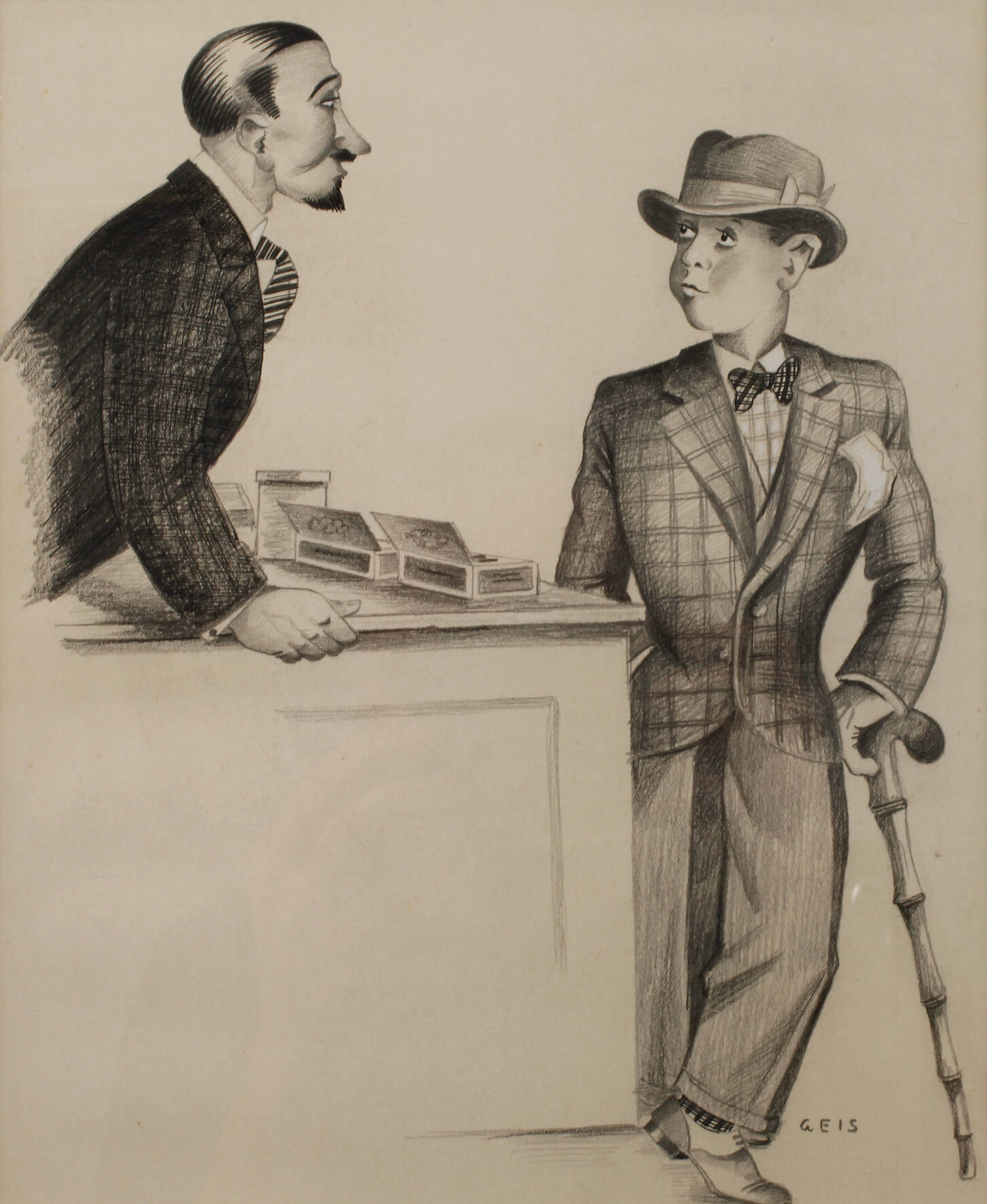 Josef Geis, "Im Zigarrenladen"