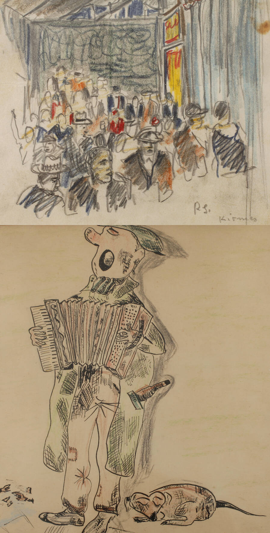 Paar Handzeichnungen