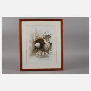 Manfred Feiler, "Schafherde in der Toskana"