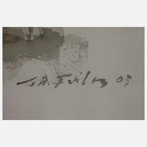 Manfred Feiler, "Schafherde in der Toskana"