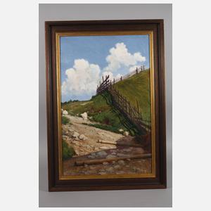 Ernst Frommhold, Landschaft mit Weidezaun