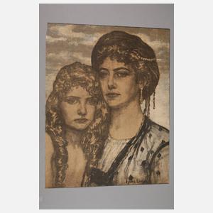 Prof. Hans Unger, Des Künstlers Frau und Tochter