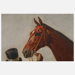 Prof. Franz Adam, attr., Herrenreiter vorm Schloss