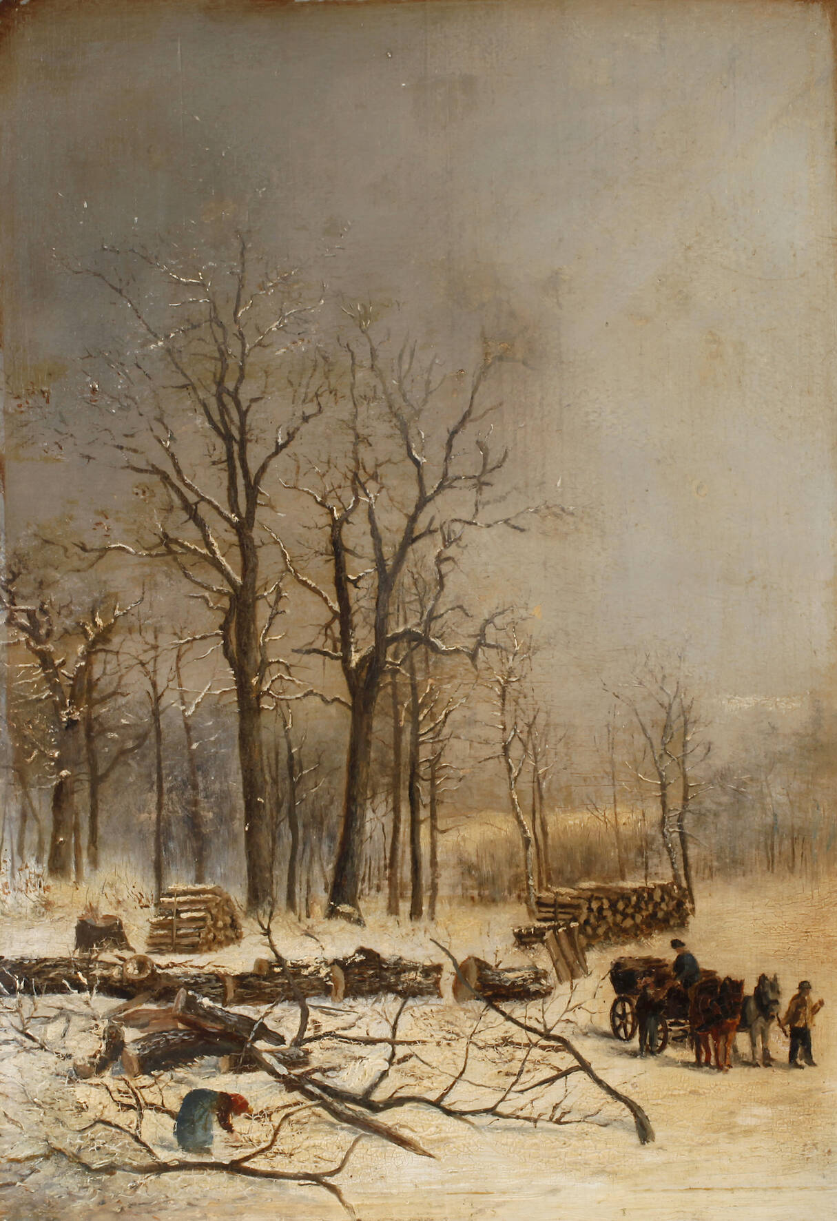 Baumeinschlag im Winter