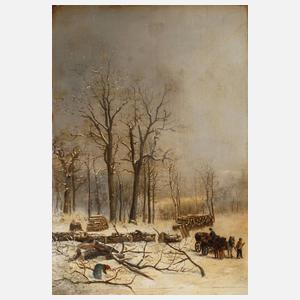 Baumeinschlag im Winter