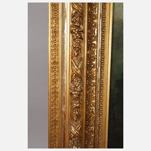 Dame mit Veilchen vor Parklandschaft