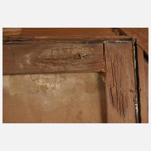 Dame mit Veilchen vor Parklandschaft