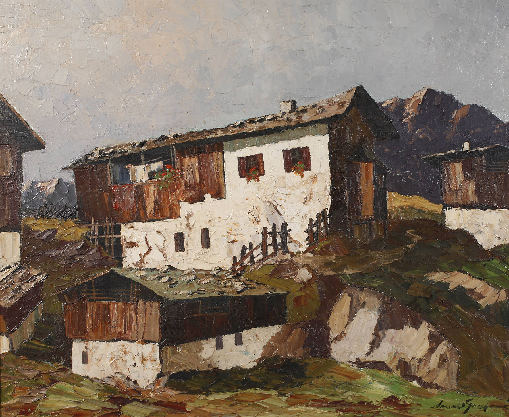 Prof. Georg Arnold-Graboné, Bauernhof im Gebirge